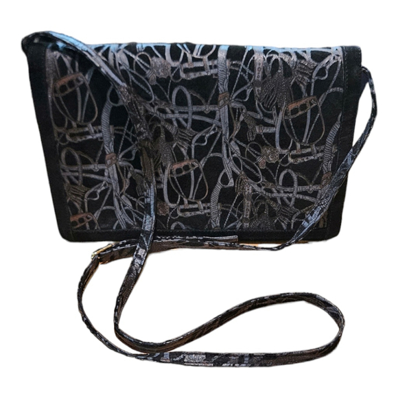 Bruno Magli Black Silver Crossbody Bag - Picture 2 of 12